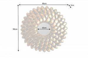 OGLINDA MODERNA 90CM,FLOWER, COD 41762, STIL MODERN, REALIZATA DIN METAL DE CULOARE AURIE - Img 7