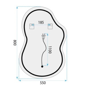 OGLINDA PENTRU BAIE, CU LED UNO DOUBLE 80x55 cm, CALITATE SUPERIOARA - Img 8