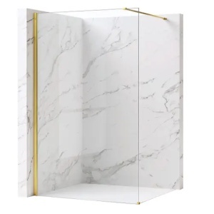 PARAVAN DE DUS FLEXI 140, AURIU/TRANSPARENT, CALITATE SUPERIOARA - Img 2