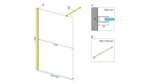 PARAVAN DE DUS REA AERO N WALK IN, 120CM, AURIU, DIN STICLA, CALITATE SUPERIOARA - Img 6