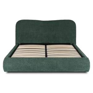 PAT 160X200CM, ARTIM MEBLE, CU SPATIU DE DEPOZITARE, REALIZAT DIN TEXTIL BOUCLE VERDE, STIL MODERN - Img 6