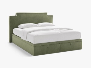 PAT CONTINENTAL TAPITAT PRINCESS, 140X200, VERDE FILDES, SOMIERA RABATABILA, CU TAPITERIE DIN CATIFEA MAGIC VELVET, MICADONI