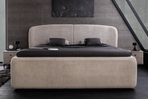 PAT DORMITOR, ART DECO 180X200CM, DIN TEXTIL BOUCLE SI SPATIU DEPOZITARE, CULOARE GRI, ARTIM GROUP SELECTION - Img 6