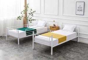 PAT DORMITOR SUPRAETAJAT BUNKY TWIN 90, ALB, CONFECTIONAT DIN METAL, STIL MODERN - Img 3