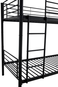 PAT DORMITOR SUPRAETAJAT BUNKY TWIN 90, NEGRU, CONFECTIONAT DIN METAL, STIL MODERN - Img 5