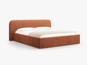 PAT TAPITAT, ELIZABETH, 140x200, ROSU, CU TAPITERIE DIN TEXTIL STRUCTURAT BABEL, MICADONI