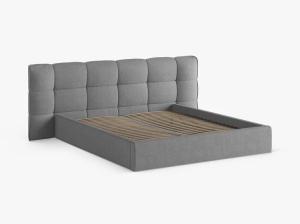 PAT TAPITAT ERIC, 140X200, GRI INCHIS, CU TAPITERIE DIN TEXTIL BOUCLE SICURO, MICADONI - Img 3
