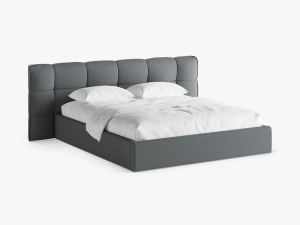 PAT TAPITAT ERIC, 160X200, GRI INCHIS MELANJ, CU TAPITERIE DIN TEXTIL STRUCTURAT PUENTE, MICADONI