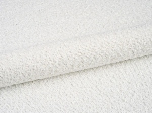 PAT TAPITAT, OVALO, 160x200, ALB, SOMIERA RABATABILA, CU TAPITERIE DIN TEXTIL BOUCLE BALOO, MICADONI - Img 5
