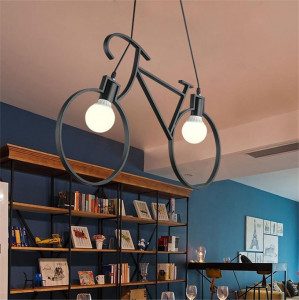 PENDUL BICYCLE APP216-2CP, 68x43 cm, NEGRU, DIN OTEL SI METAL DE INALTA CALITATE, STIL MODERN, TU - Img 5