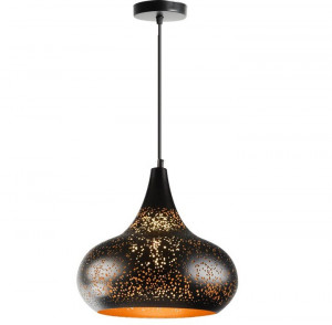 PENDUL EDISON OPENWORK APP233-1CP, 31x30 cm, NEGRU SI AURIU, DIN METAL, STIL MODERN, TU - Img 2