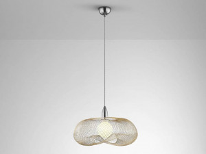 PENDUL FORMA, 55 CM, AURIU/CROM, DIN METAL, STIL MODERN - Img 4