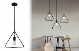PENDUL GEOMETRIC JDL-08, 37x100 cm, NEGRU, DIN OTEL SI METAL DE INALTA CALITATE, STIL MODERN, TU - Img 2