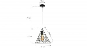 PENDUL LH2058, LOFT STYLE, 28x25/73 cm, NEGRU, DIN OTEL SI METAL DE INALTA CALITATE, STIL MODERN, TU - Img 7
