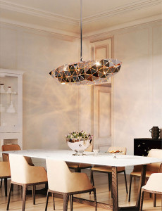 PENDUL MIRROR APP497-1CP, 80x15 cm, ROZ AURIU SI NEGRU, DIN METAL, STIL MODERN, TU - Img 4