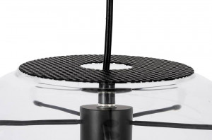 PENDUL SANDRA 30, NEGRU/TRANSPARENT, DIN METAL SI STICLA, STIL MODERN - Img 3