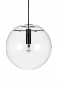 PENDUL SANDRA 35, NEGRU/TRANSPARENT, DIN METAL SI STICLA, STIL MODERN