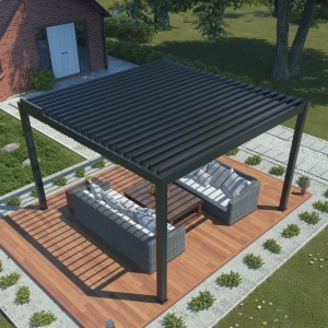 PERGOLE DE TERASA LUX 3X4M, ANTRACIT, CU LED, ACOPERIS ELECTRIC - Img 2