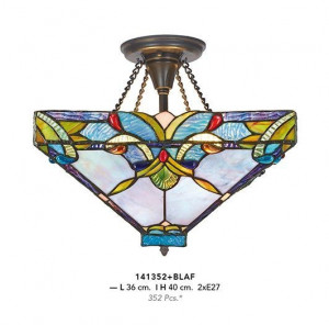 PLAFONIERA DEOSEBITA TIFFANY, COD 141352+BLAF, DIN METAL SI STICLA