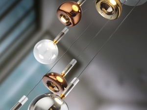 PLAFONIERA/LUSTRA CHARLIZE 57CM, REALIZATA DIN METAL SI STCILA, FINISAJ DIVERSE CULORI, STIL MODERN - Img 4