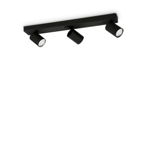 PLAFONIERA RUDY PL3 ROUND, NEGRU, DIN ALUMINIU, STIL MODERN
