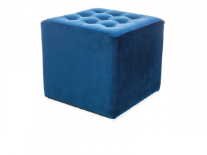 PUF STIL LORI BLUVEL 86, ALBASTRU, DIN LEMN SI TAPITAT IN TEXTIL/CATIFEA, STIL MODERN, SIGNAL