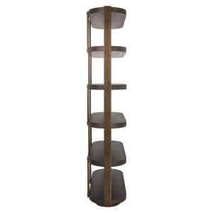 RAFT ORGANIZATOR ELLINGTON, 214216, CONFECTIONAT DIN METAL, MDF SI FURNIR DE STEJAR, CULOARE MARO, STIL MODERN - Img 2