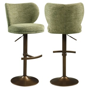 SCAUN BAR AMELY, REALIZAT DIN METAL SI TEXTIL, CULOARE CUPRU/FISTIC, RICHMOND INTERIORS - Img 7