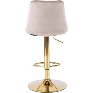 SCAUN BAR, ARTIM MEBLE, REALIZAT DIN CATIFEA SI METAL, CULOARE BEJ/AURIU, STIL MODERN - Img 6
