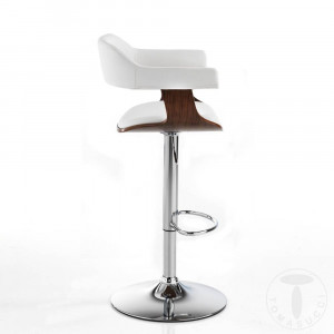 SCAUN BAR, KALMAR, CADRUL DIN METAL, LEMN SI PIELE ECO, STIL MODERN, COD 4374 - Img 2