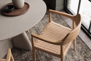 SCAUN BESTSELLER, KENNEDY, CU BRATE, REALIZAT DIN LEMN DE PIN SI RATAN, CULOARE NATUR, INVICTA INTERIOR - Img 3
