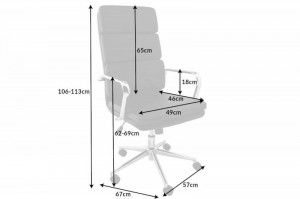 SCAUN BIROU, TRADER 106/113CM, PIELE ECO DE CALITATE NEGRU, COD 41817, STIL MODERN - Img 4