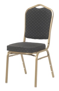 SCAUN CATERING/ EVENIMENTE, RZYM, METAL SI TEXTIL, NEGRU/AURIU, STIVUIBIL