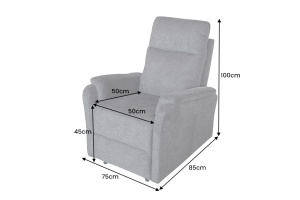SCAUN CINEMA, HOLLYWOOD, REGLABIL ELECTRIC, REALIZAT DIN MATERIAL TEXTIL DE CULOARE GRI, INVICTA INTERIOR - Img 11
