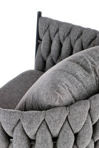 SCAUN CONFORTABIL AVATAR, GRI/NEGRU, TAPITERIE DIN STOFA SI PICIOARE DIN METAL, STIL MODERN - Img 5