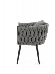 SCAUN CONFORTABIL AVATAR, GRI/NEGRU, TAPITERIE DIN STOFA SI PICIOARE DIN METAL, STIL MODERN - Img 8