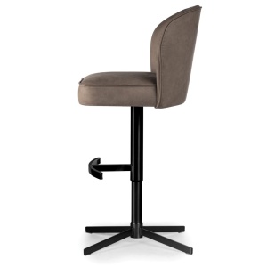 SCAUN DE BAR, AINE SUPREME CROSS, BEJ/NEGRU, TAPITERIE DIN TEXTIL, SPUMA, ARCURI SI METAL, STIL MODERN - Img 2