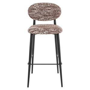 SCAUN DE BAR DANTES, 214152, CONFECTIONAT DIN POLIESTER, METAL SI SPUMA, MARON/NEGRU, STIL MODERN - Img 2