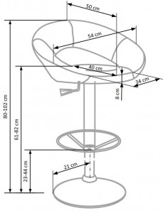 SCAUN DE BAR H15, NEGRU/CROM, TAPITERIE DIN PIELE ECOLOGICA SI PICIOR DIN METAL, STIL MODERN - Img 2