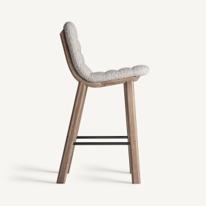 SCAUN DE BAR JACQUARD 106CM, DIN LEMN SI TEXTIL, STIL MODERN, VICAL HOME - Img 3