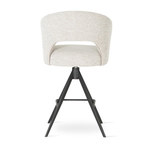SCAUN DE BAR PIVOTANT, INES SUPREME TWIST M 60 CM, CREM/NUC, TAPITERIE DIN TEXTIL, SPUMA, ARCURI SI METAL, STIL MODERN - Img 4