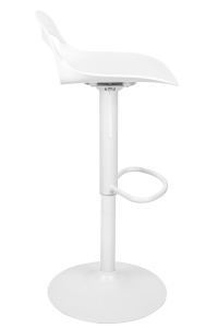 SCAUN DE BAR REGLABIL, WRAPP, ALB, CONFECTIONAT DIN PLASTIC SI METAL, STIL MODERN - Img 3