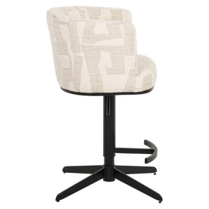 SCAUN DE BAR ROTATIV CHEYENNE BEIGE GRAFIC, S4785, CONFECTIONAT DIN METAL, SPUMA, PLACAJ SI 100% POLIESTER, RICHMOND INTERIORS - Img 3