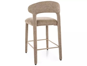 SCAUN DE BAR STIL CAVA, CONFECTIONAT DIN METAL SI TAITERIE DIN TEXTIL BEJ TAP 253, STIL MODERN - Img 2