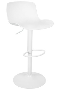 SCAUN DE BAR STOR, REGLABIL, ALB, CONFECTIONAT DIN PLASTIC SI METAL, STIL MODERN