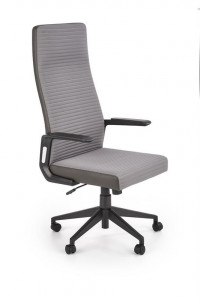 SCAUN DE BIROU AREZZO, GRI/NEGRU, TAPITERIE DIN STOFA/PIELE ECOLOGICA SI PICIOARE DIN METAL, STIL MODERN