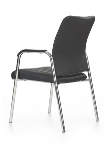 SCAUN DE BIROU/CONFERINTA VIGOR, NEGRU/CROM, TAPITERIE DIN PIELE ECOLOGICA SI PICIOARE DIN METAL, STIL MODERN - Img 3