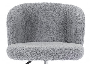 SCAUN DE BIROU DOLLY, GRI, DIN IMITATIE BLANA DE OAIE/METAL, STIL MODERN, SIGNAL - Img 3