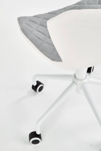 SCAUN DE BIROU MATRIX 3, GRI/ALB, TAPITERIE DIN PIELE ECOLOGICA/STOFA SI PICIOARE DIN METAL, STIL MODERN - Img 5