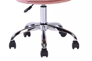 SCAUN DE BIROU PIVOTANT ROSE, ROZ ANTIC BLUVEL 52/CROM, TAPITERIE DIN CATIFEA SI PICIOR DIN METAL, STIL MODERN - Img 3